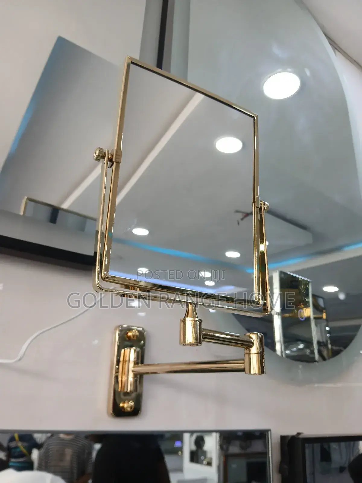 Gold Flame Magnify Mirror [Square Shape]