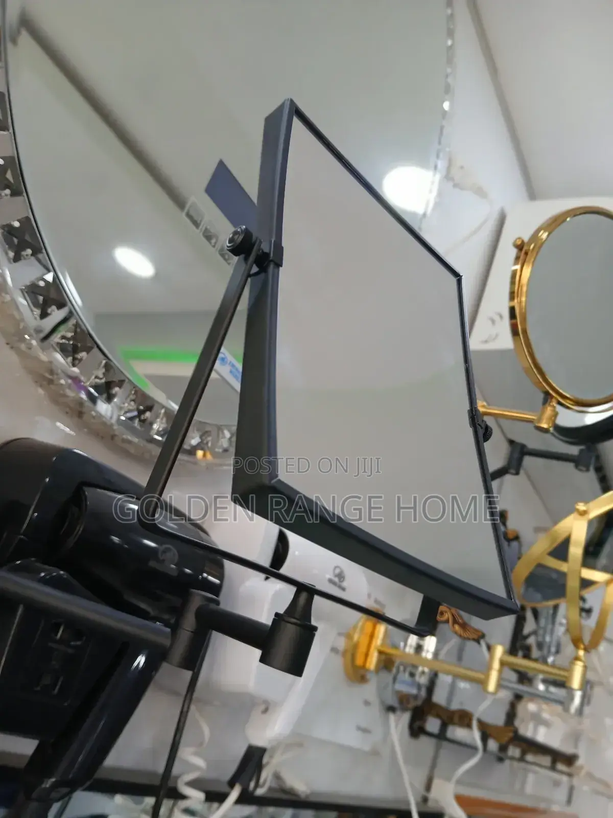 Black Adjustable Magnifying Mirror