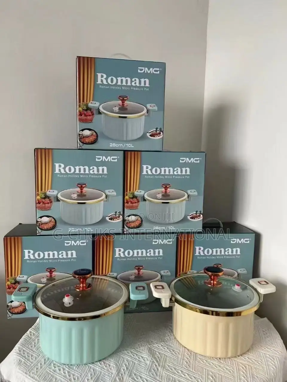 Roman 10l Non Stick Pressure Pot Glass Cover-28cm+Spatula