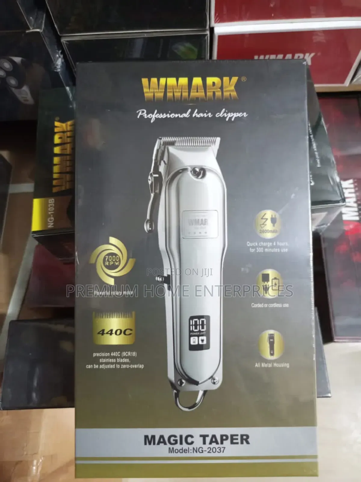 Wmark All Metal Rechargeable Hair Clipper Ng-2037