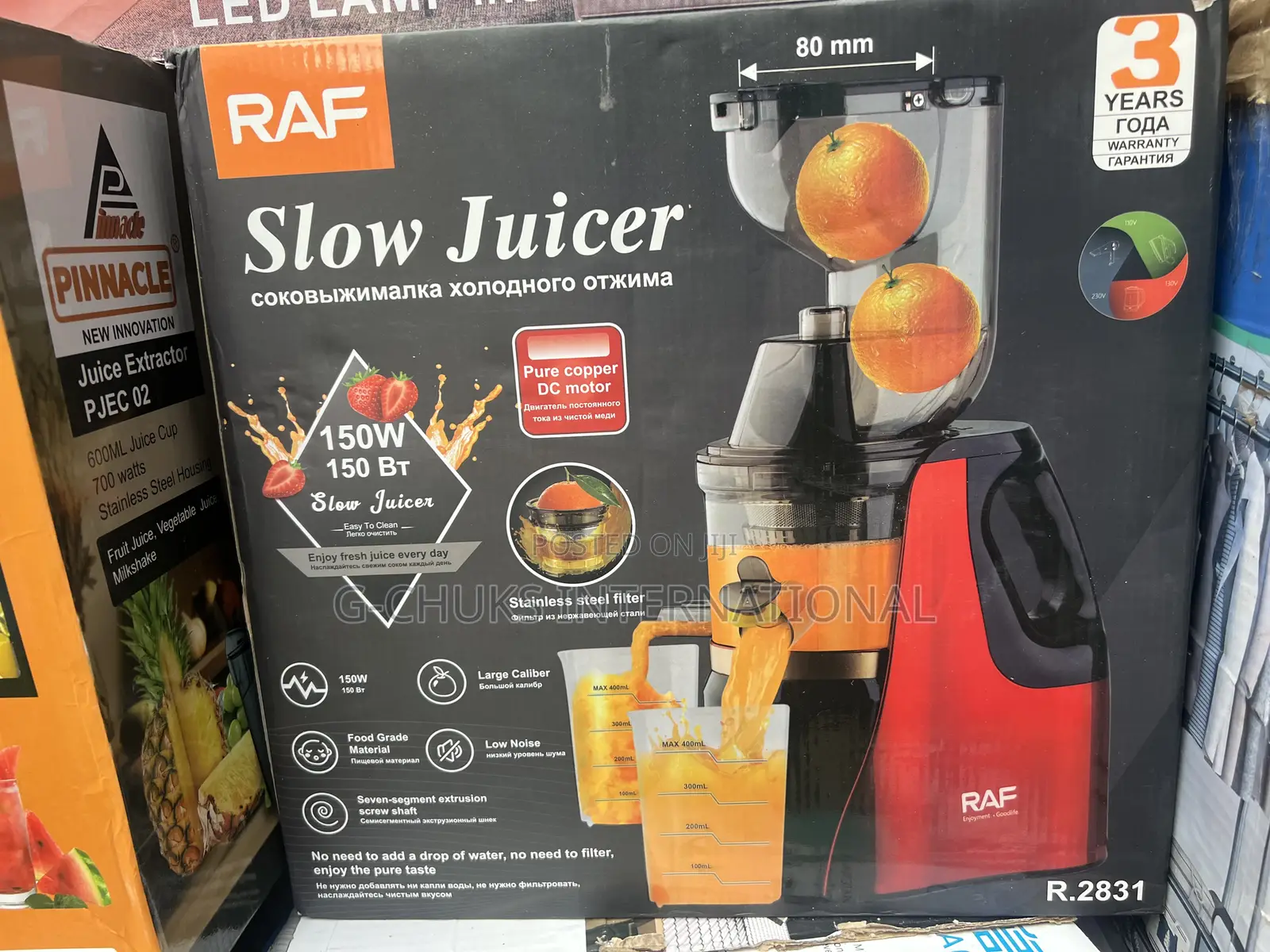 Raf Cold Pressed Slow Juicer Juice Extractor With 150w