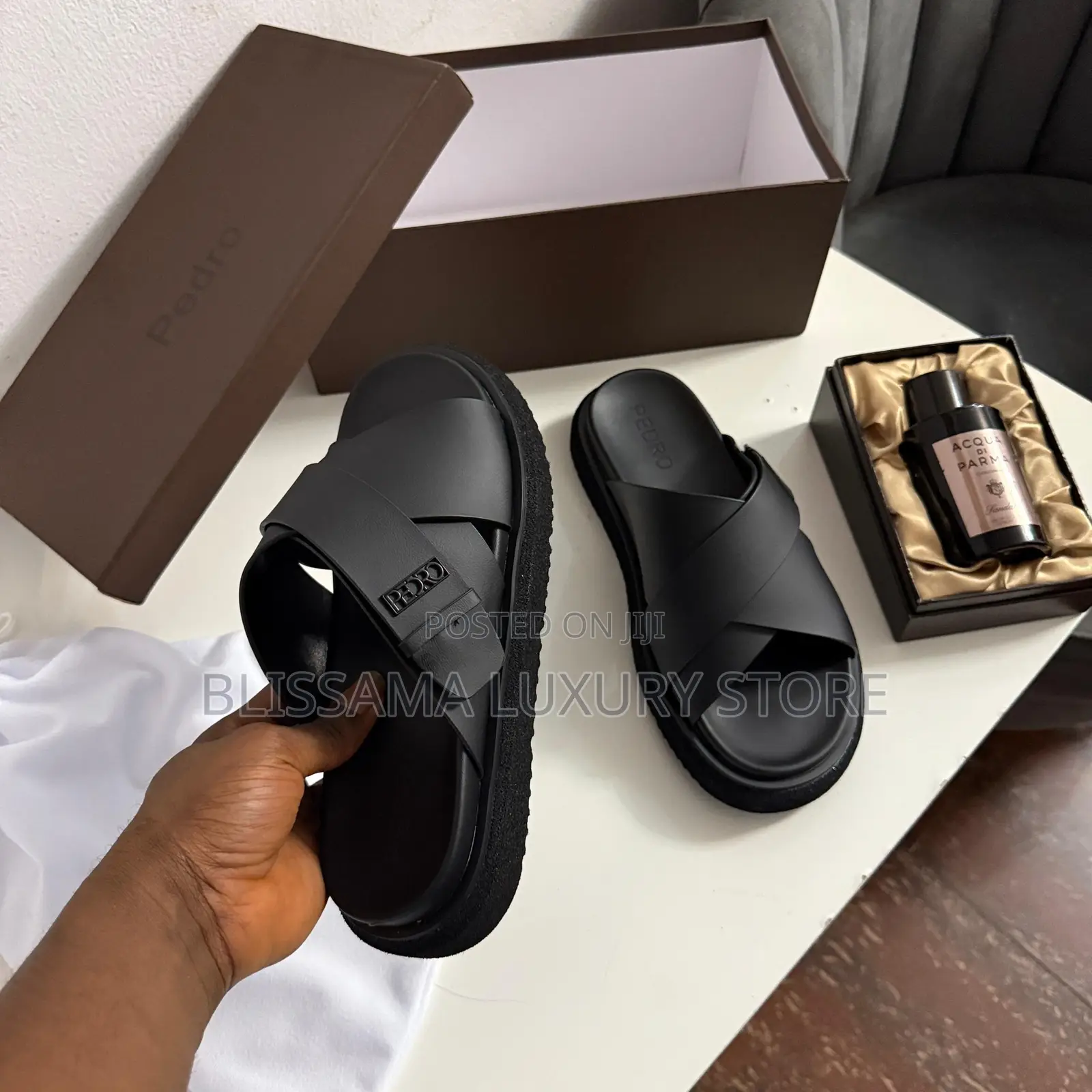 Pedro Premium Luxury Cross Leather Slippers