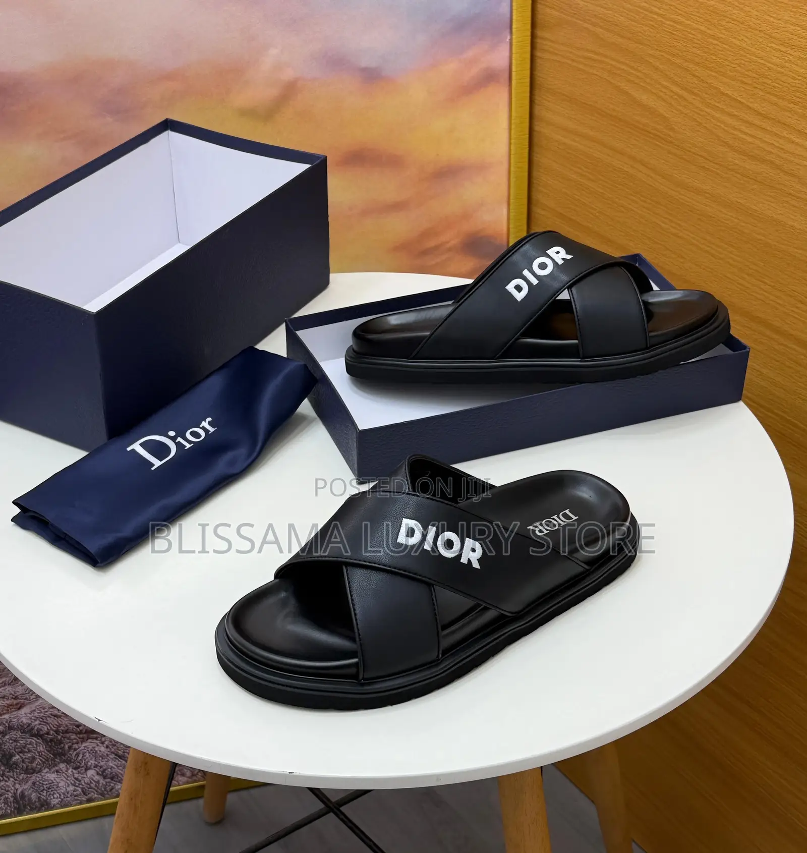 Christian Dior Premium Luxury Quality Cross Slippers