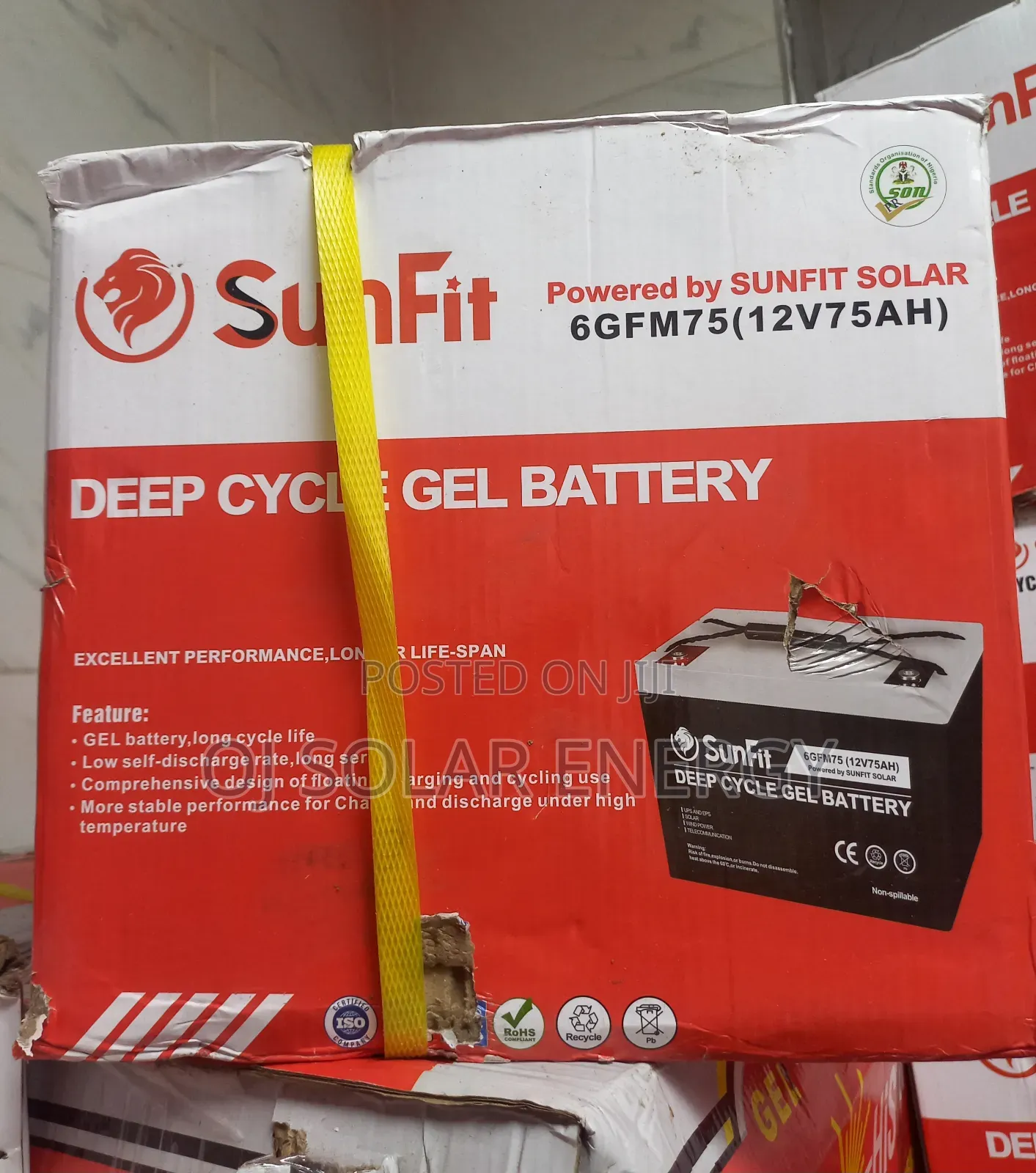 Sunfit 75ah Solar Gel Battery
