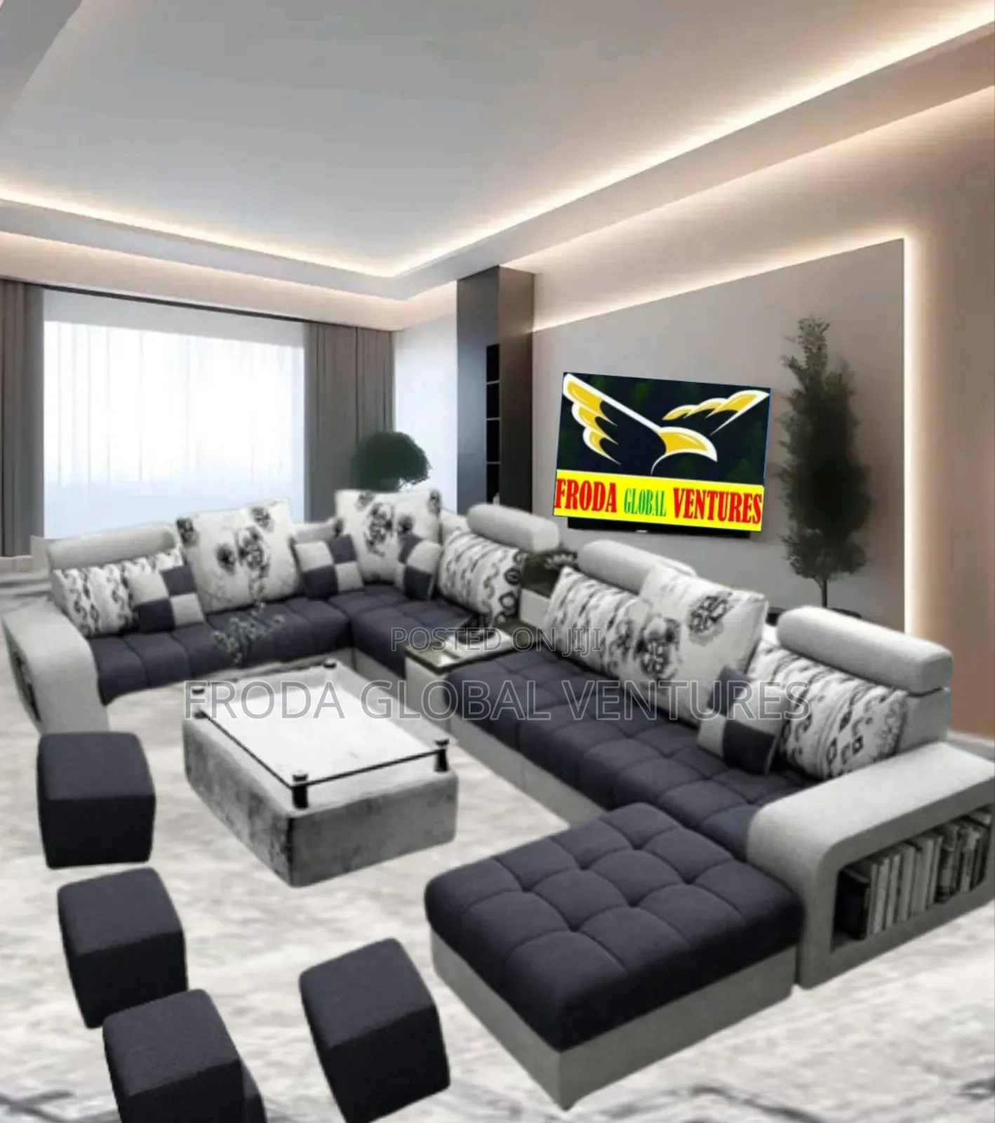 Quality Couch; U-Shape Sofa Chairs and Table, Stools. U001