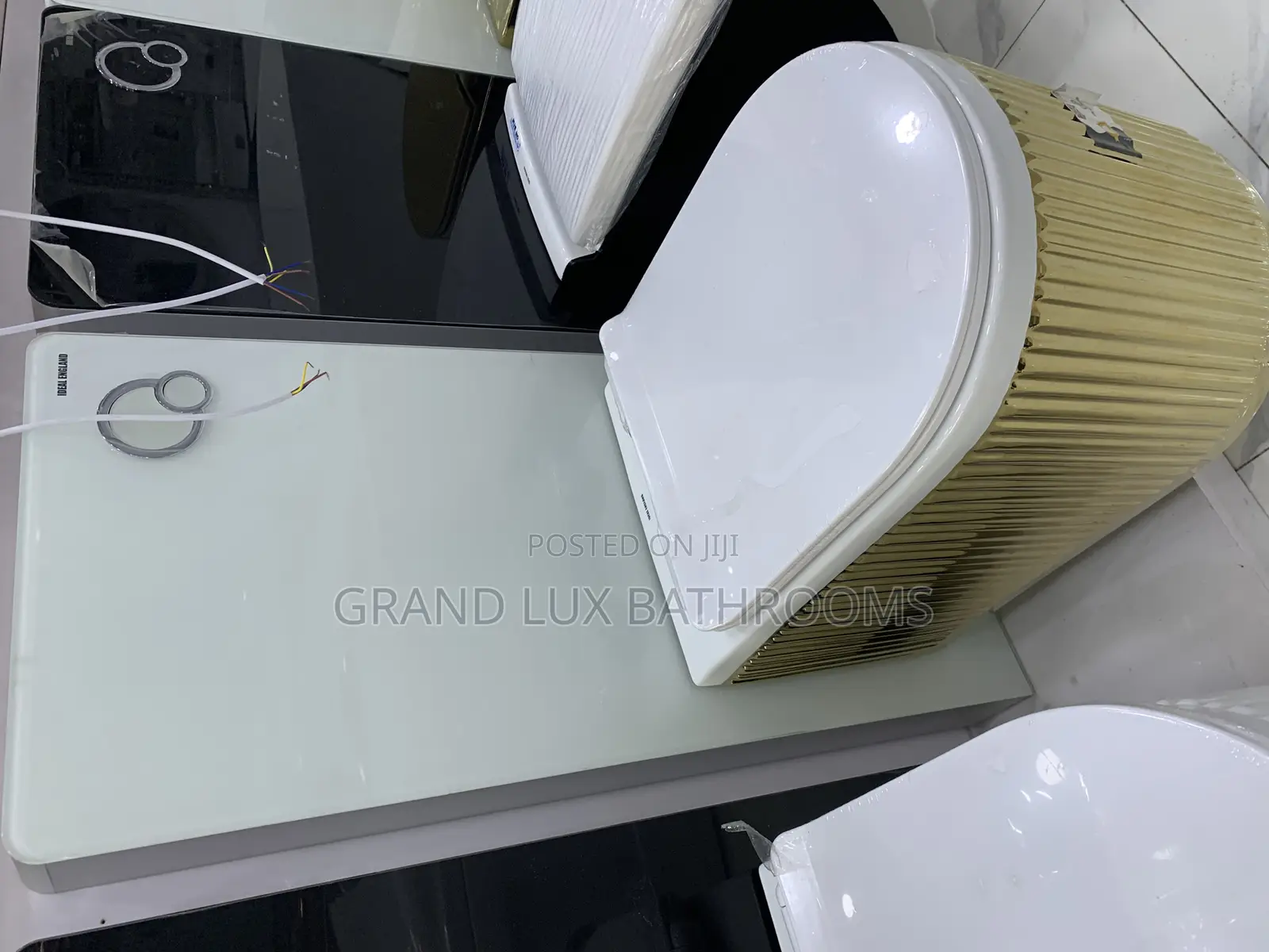 Luxurious Modern Toilet With Gold Accents