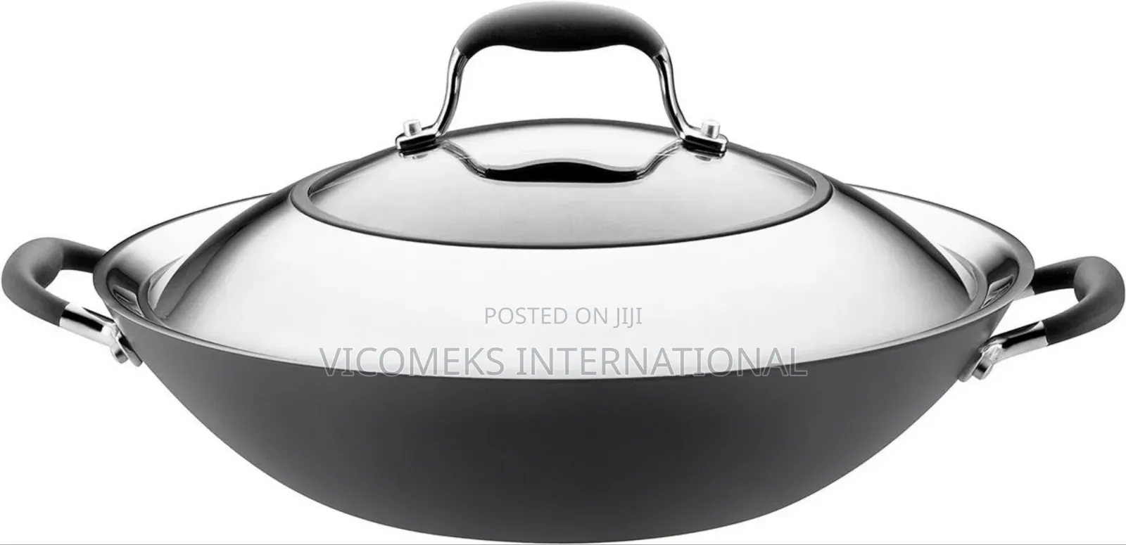 Hard Anodized Nonstick Stir Fry Wok Pan With Lid, 14 Inch,