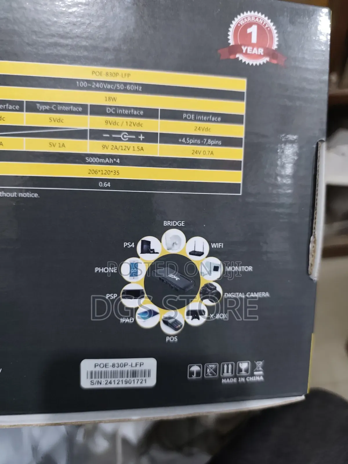 Ske Mini Ups 20,000mah Poe 830p Router CCTV Power Bank