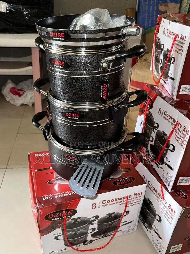 Dzire 8pcs Cookware Set With Non-stick Coated Interior