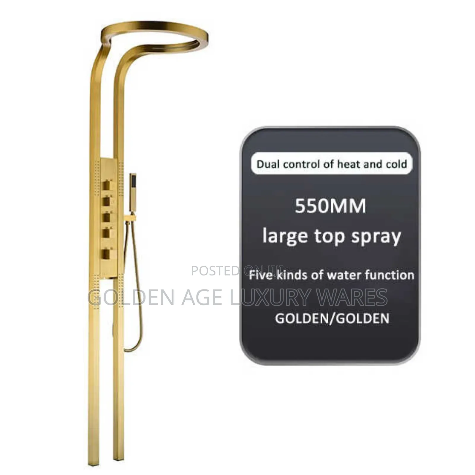 Gold Luxury Rainfall Shower