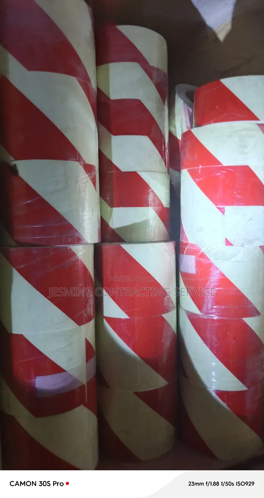 5 Inches Red and White Tape Photolumicent