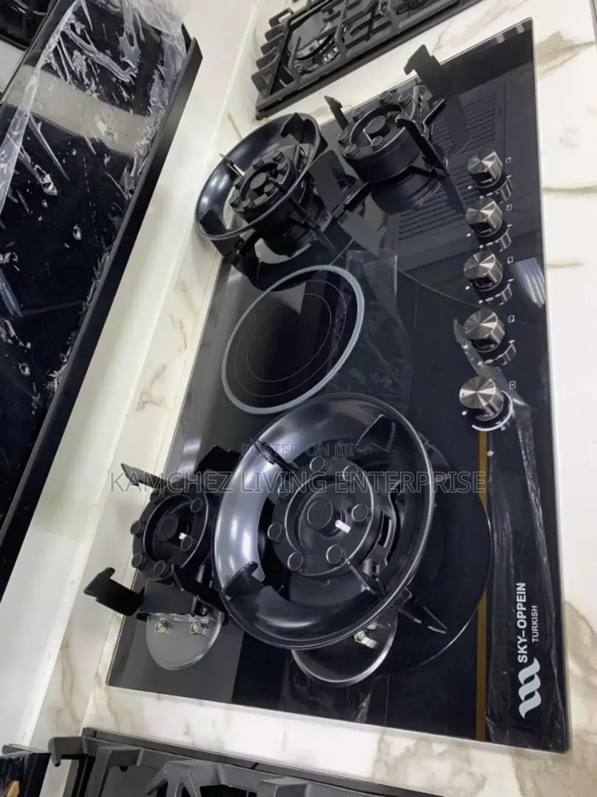 5-Zone Dual Fuel Hob – Turkish Gas Electric Black Cooktop