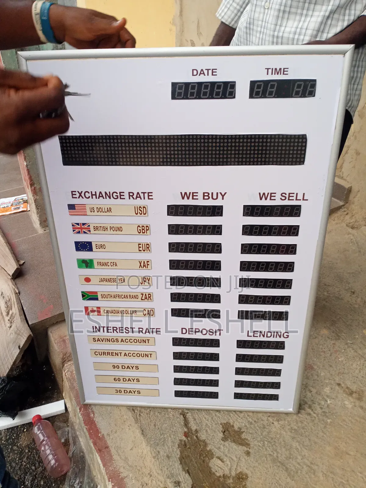 Digital Exchange Rate Display Board for Banks