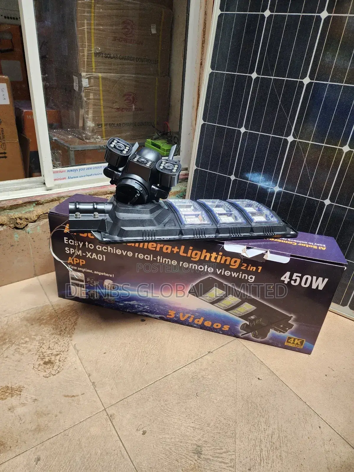 450w Ai 2in1 Solar Street Light Camera 360°