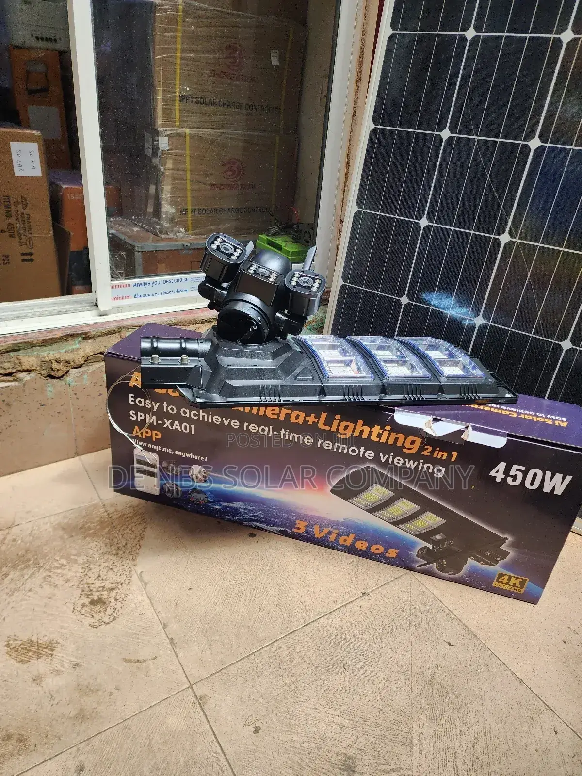 450w Ai 2in1 Solar Street Camera 360°