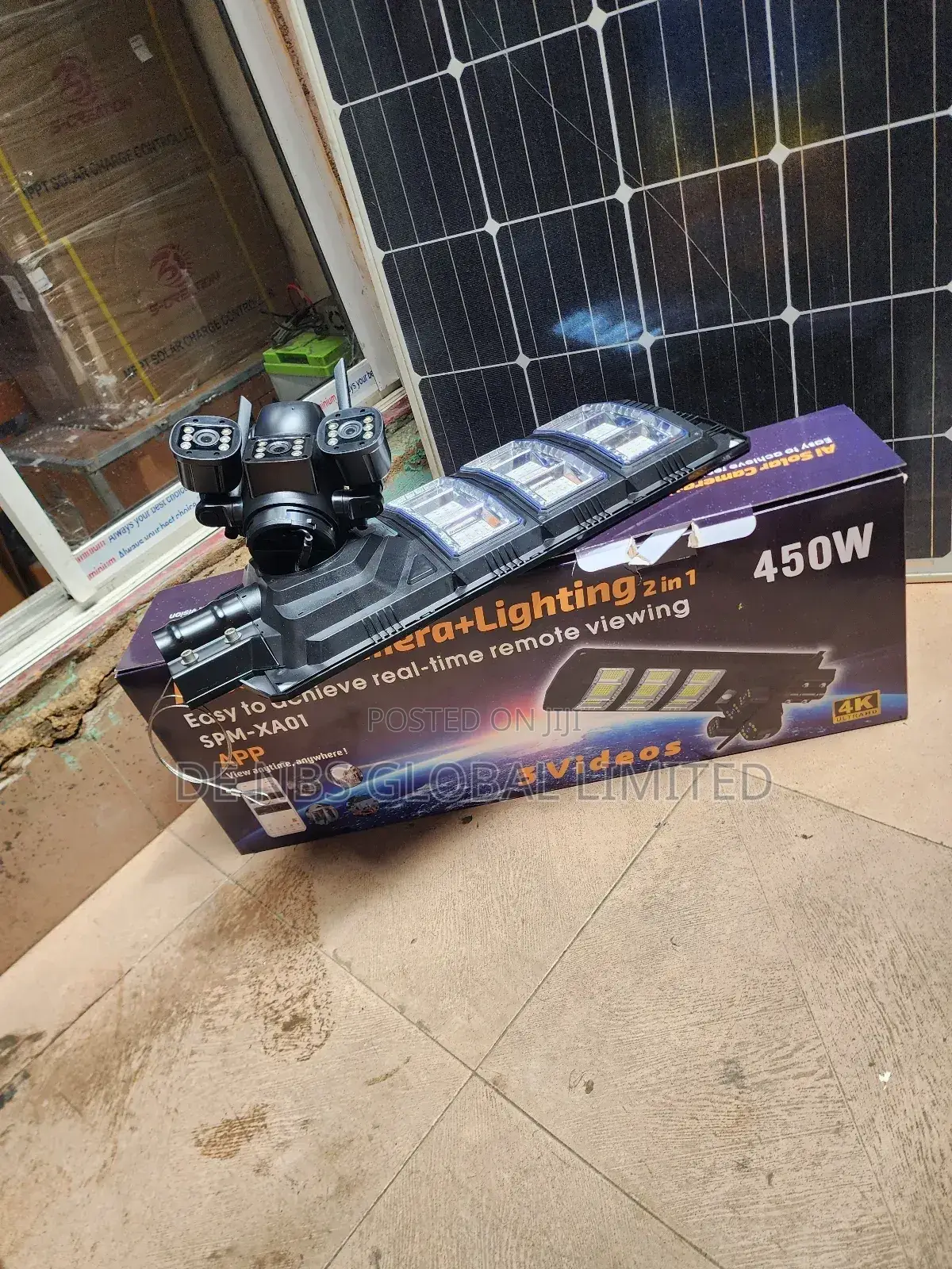 Ai 2in1 450w Solar Street Light Camera With 4g Sim 360°
