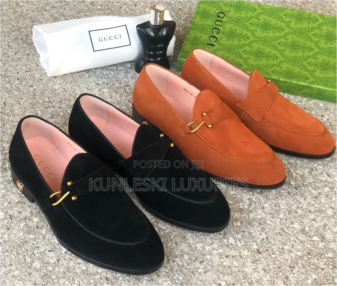 Original Gucci Suede Loafers Shoes in Two Colors