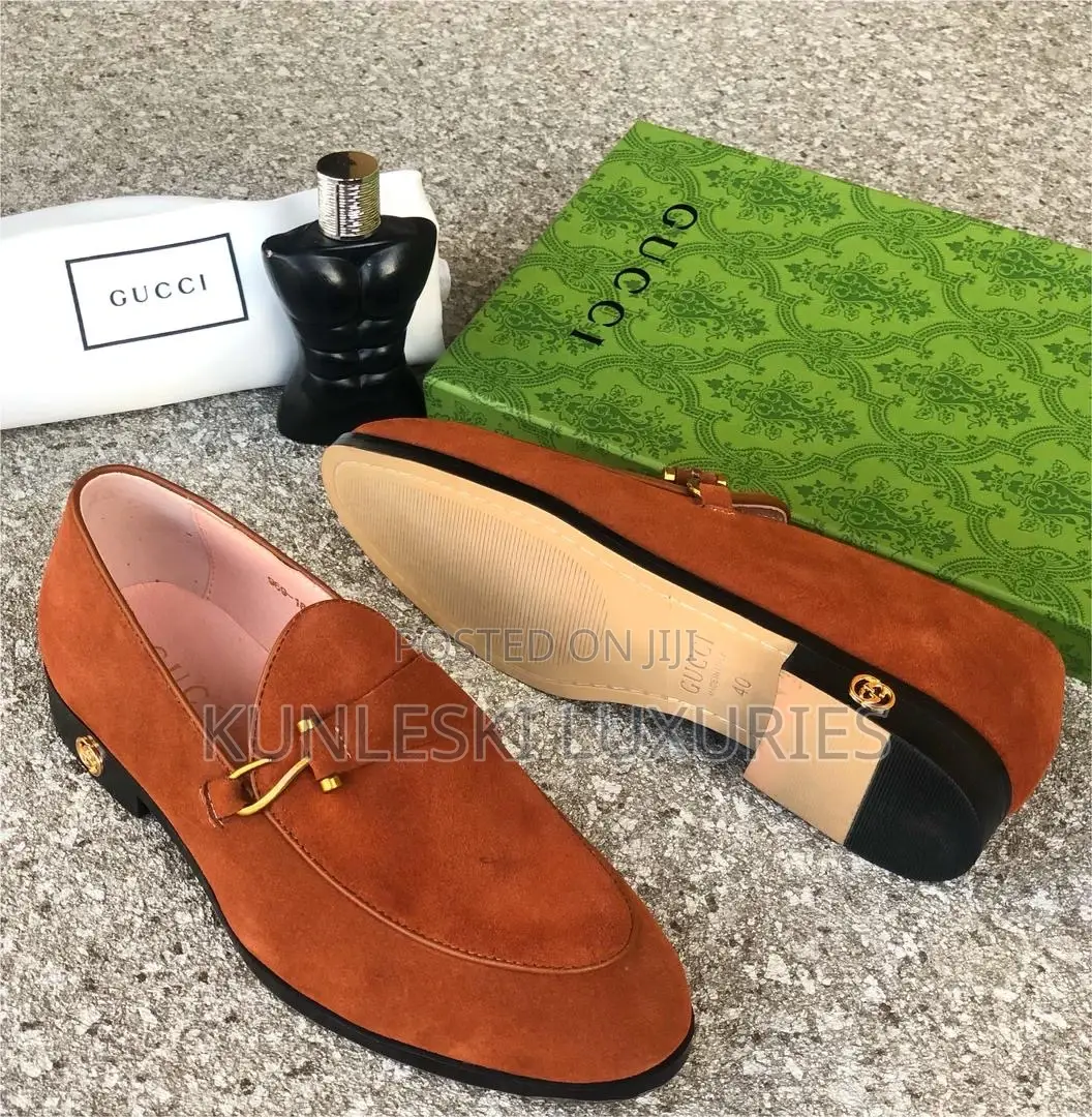 Original Gucci Suede Loafers Shoes in Two Colors