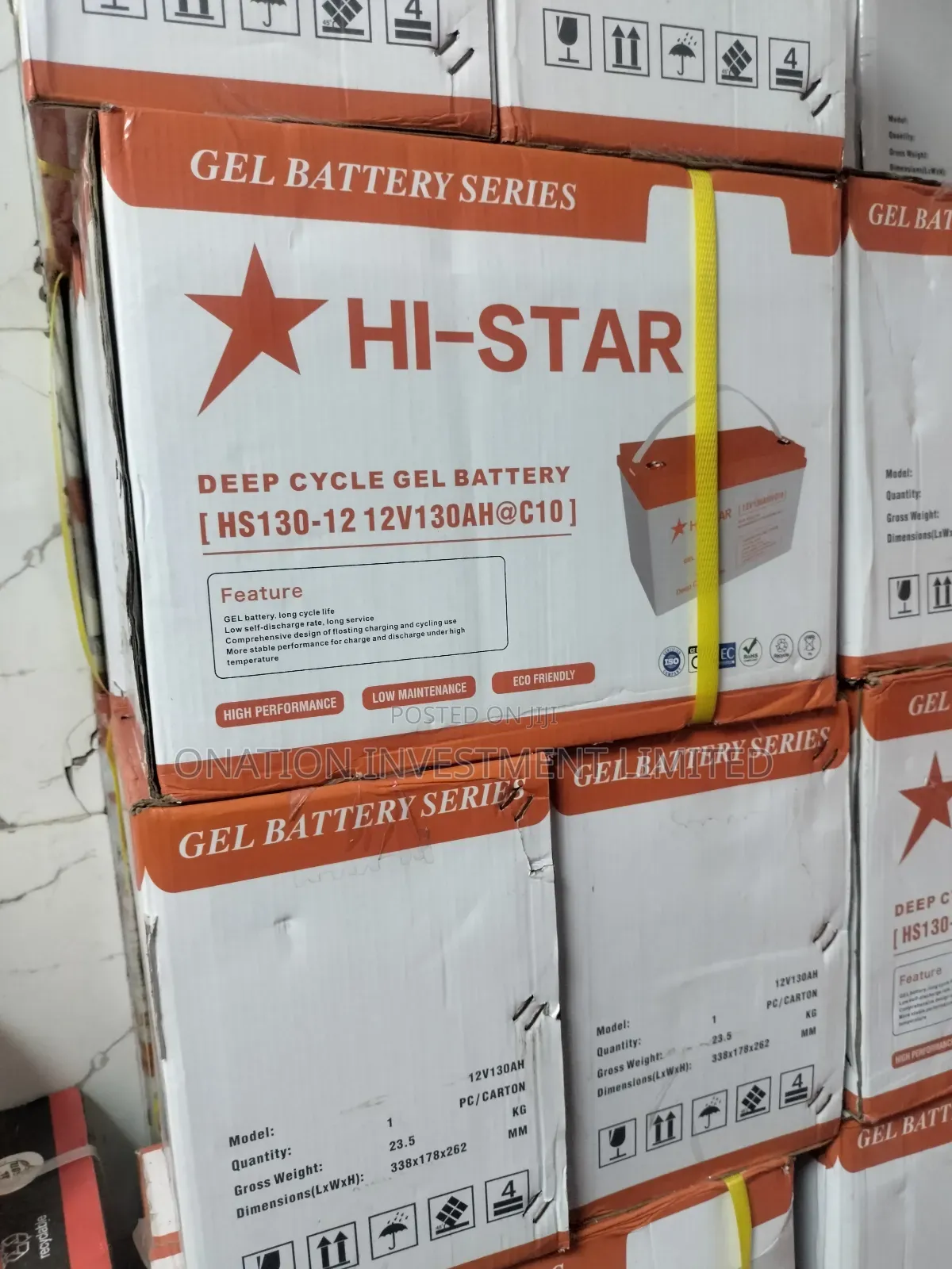 130ah 12v Hi-Star Gel Batteries