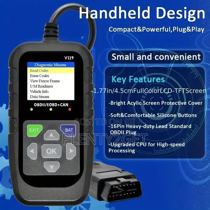 Obd Powered Obd2 Car Scanner V119 - Engine Trouble Code Read