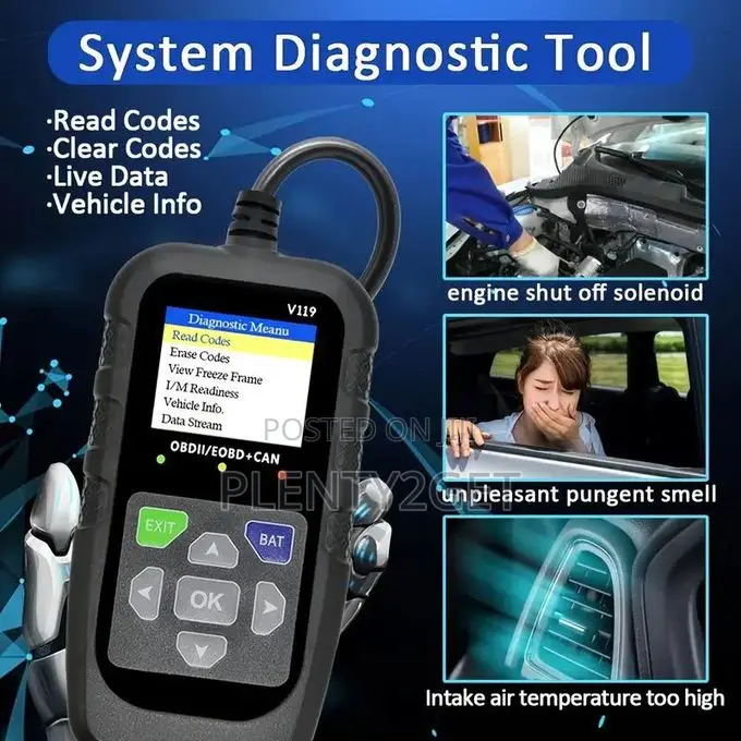 Obd Powered Obd2 Car Scanner V119 - Engine Trouble Code Read