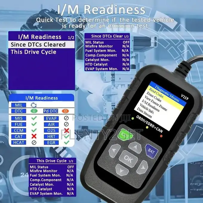Obd Powered Obd2 Car Scanner V119 - Engine Trouble Code Read