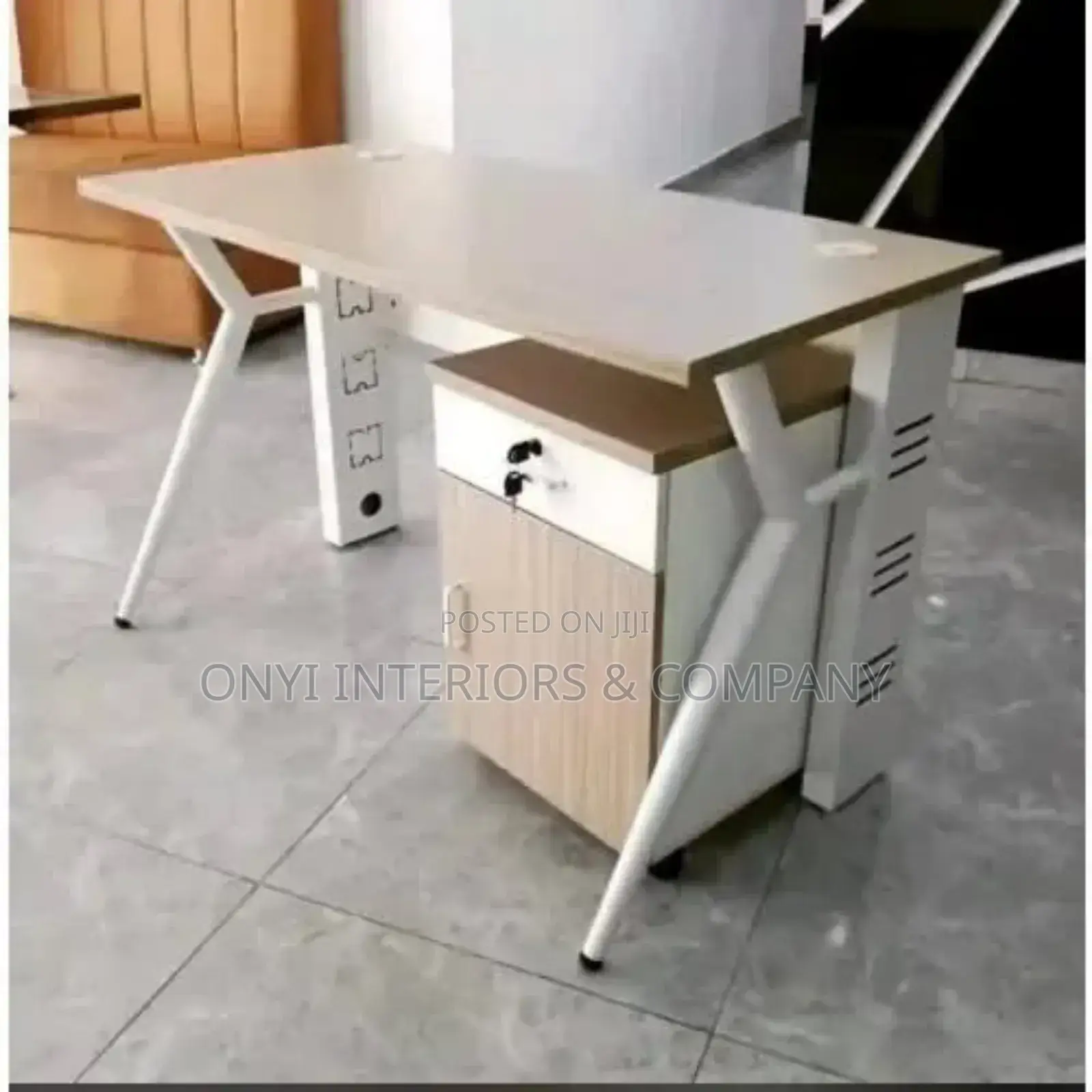 Modern Metal Office Table With Drawers