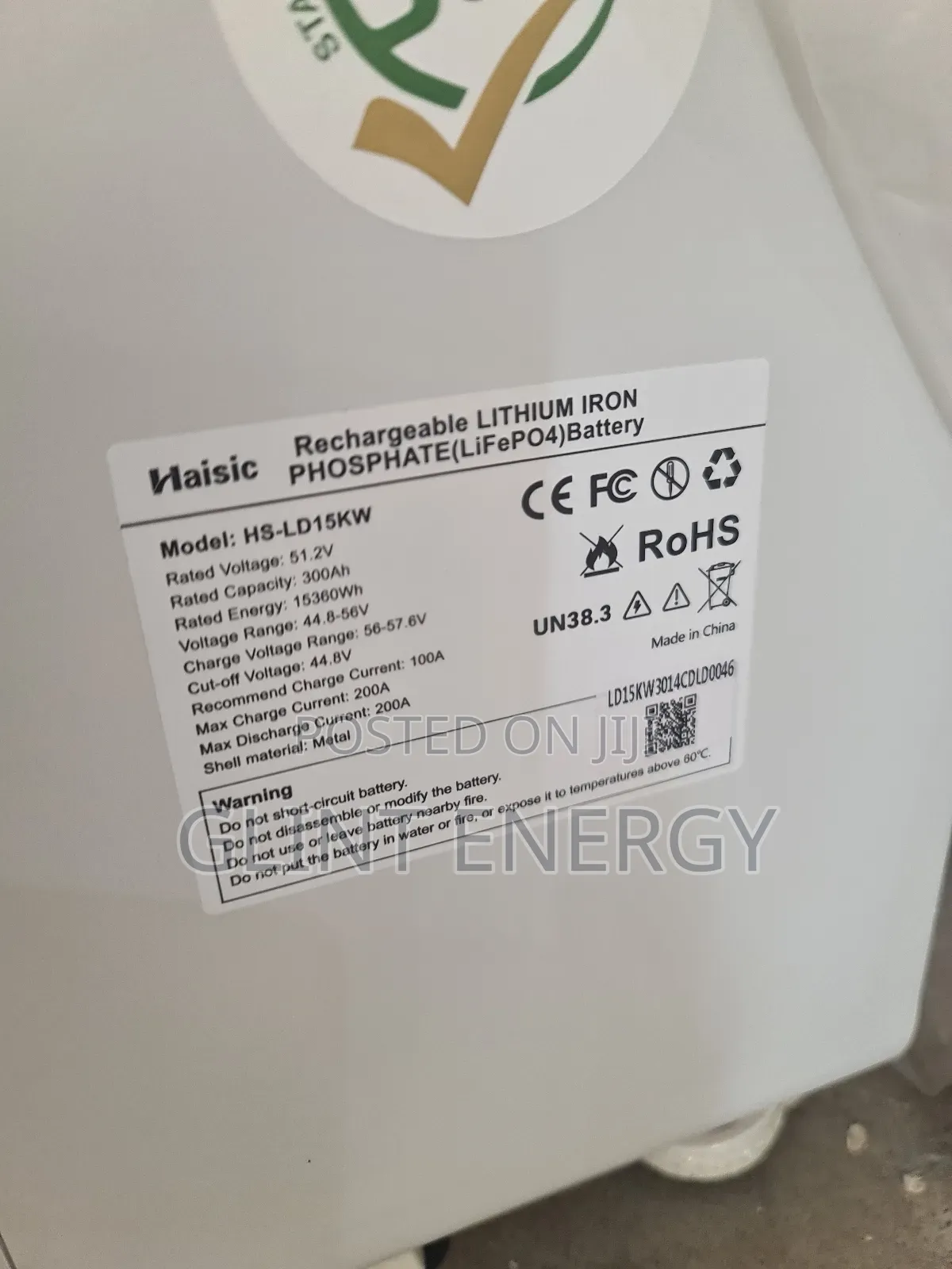15kwh 48v Haisic Lithium Iron Batteries