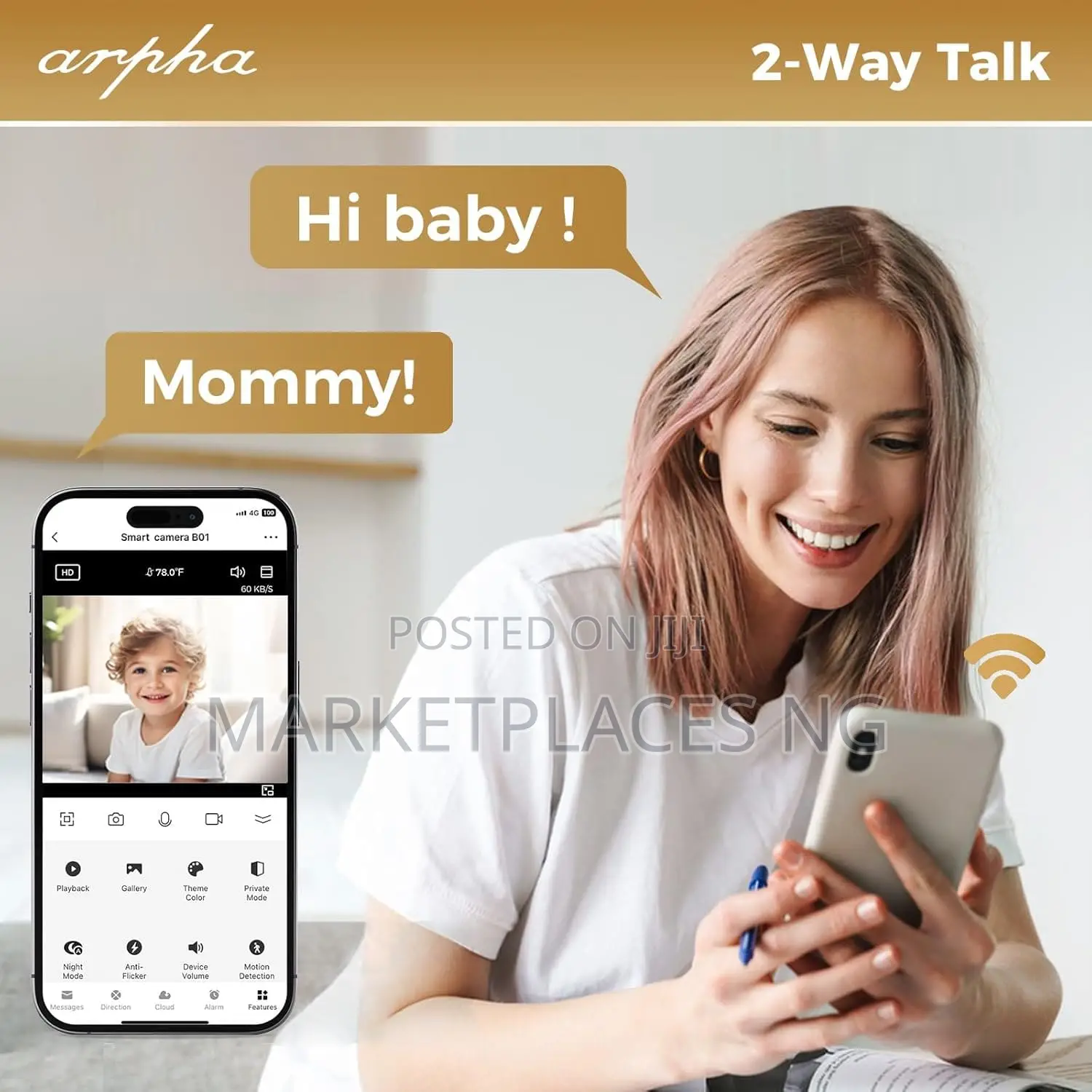 1080p Wifi Security Camera | Baby Monitor Night Vision