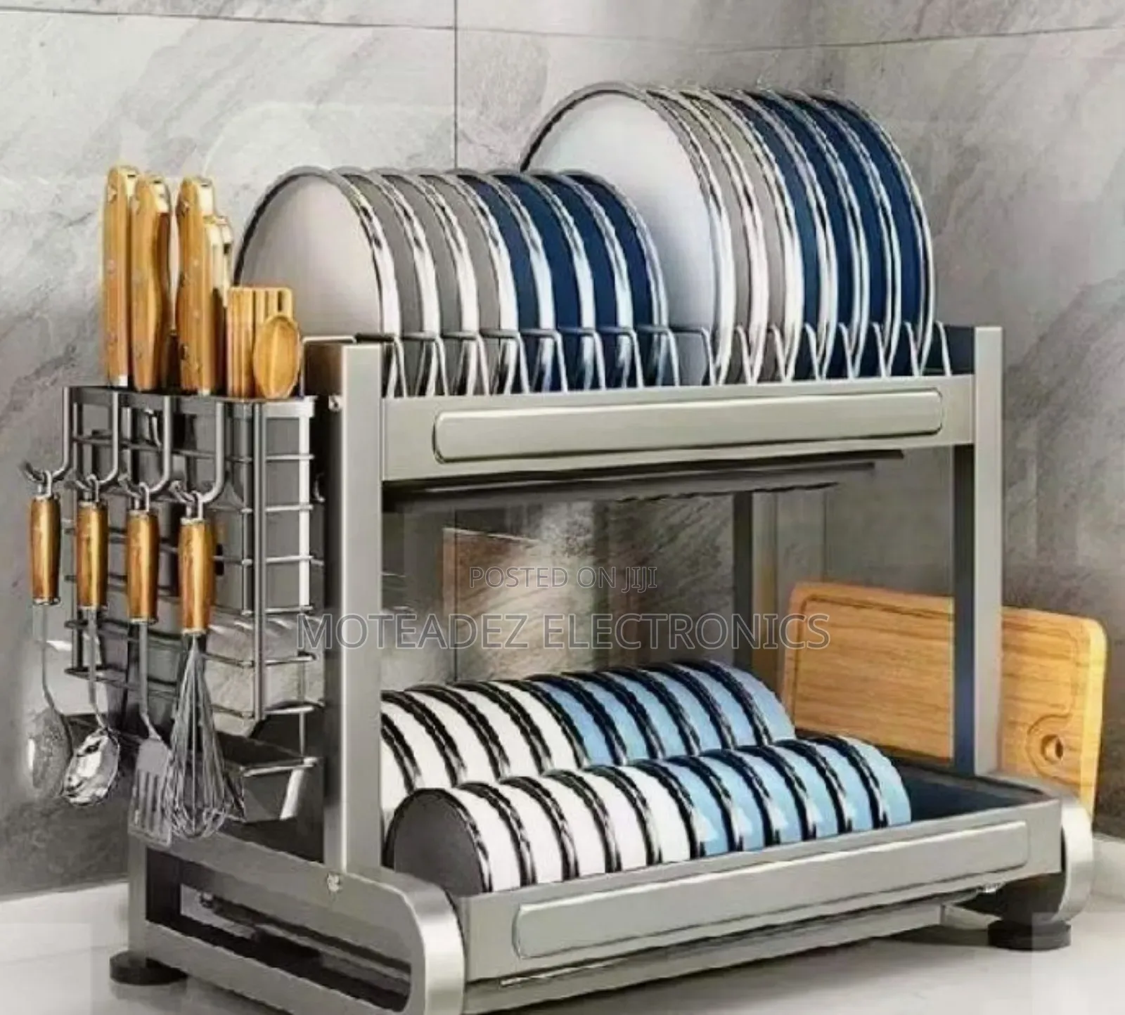 High Quality 2 Tier Heavy Steel Dish/Plate Rack Organiser