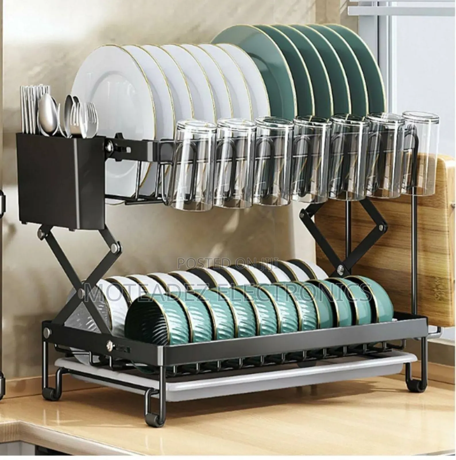 2 Tier Foldable Multifunction Quality Steel Dish/Plate Rack