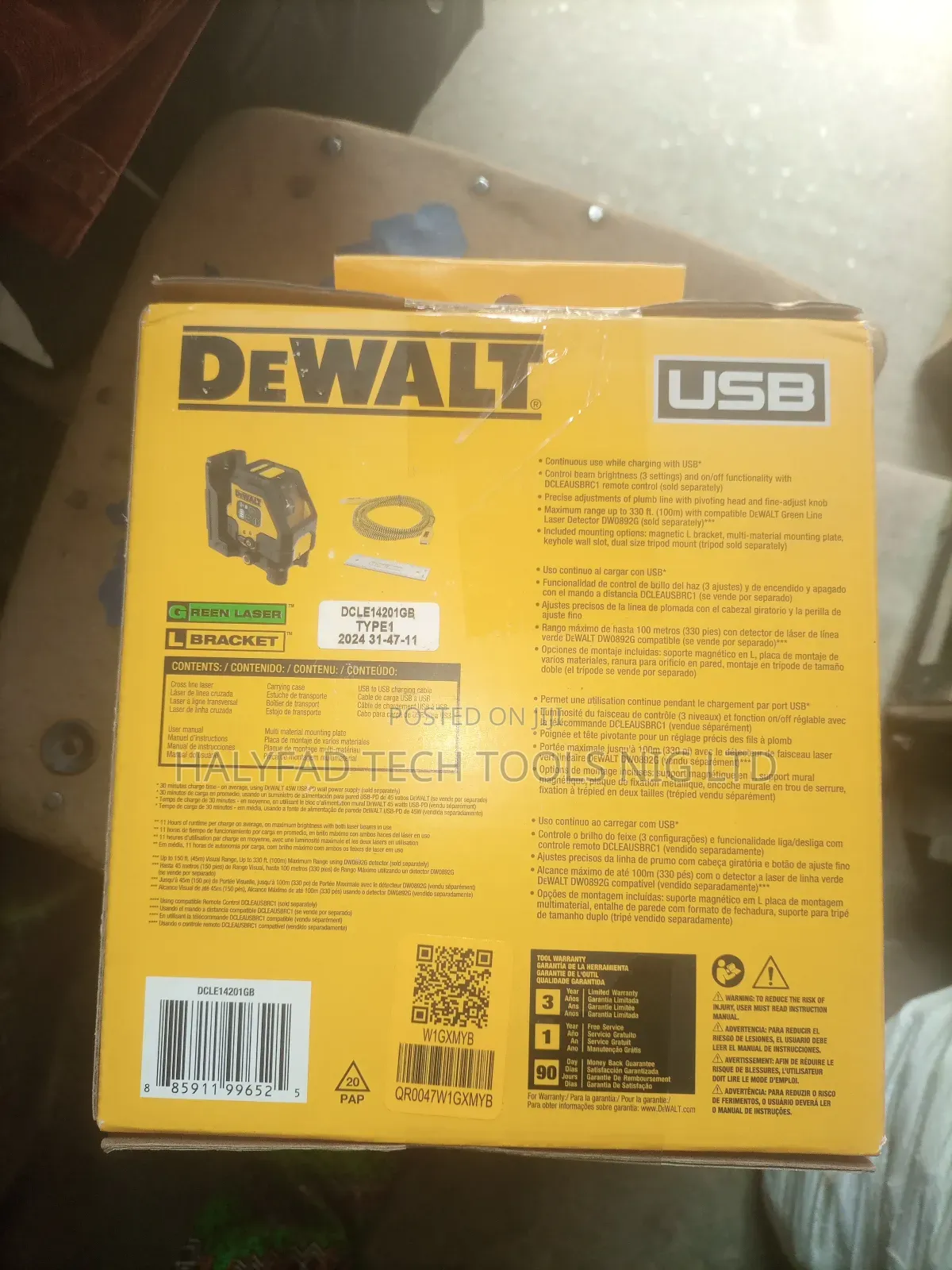 New Dewalt 2 Lines Laser Level 150"/330" 45m/100/