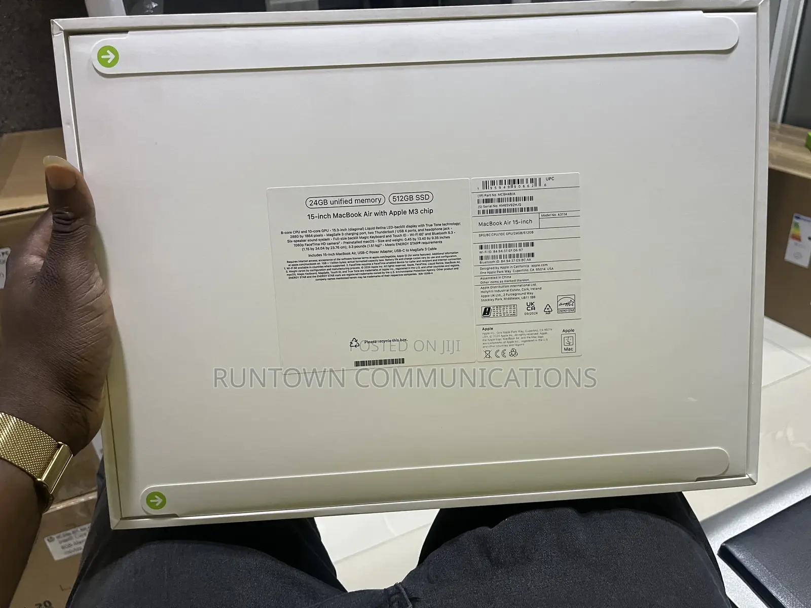 New Laptop Apple MacBook Air 2024 M3 15-inch 24GB Apple M3 SSD 512GB