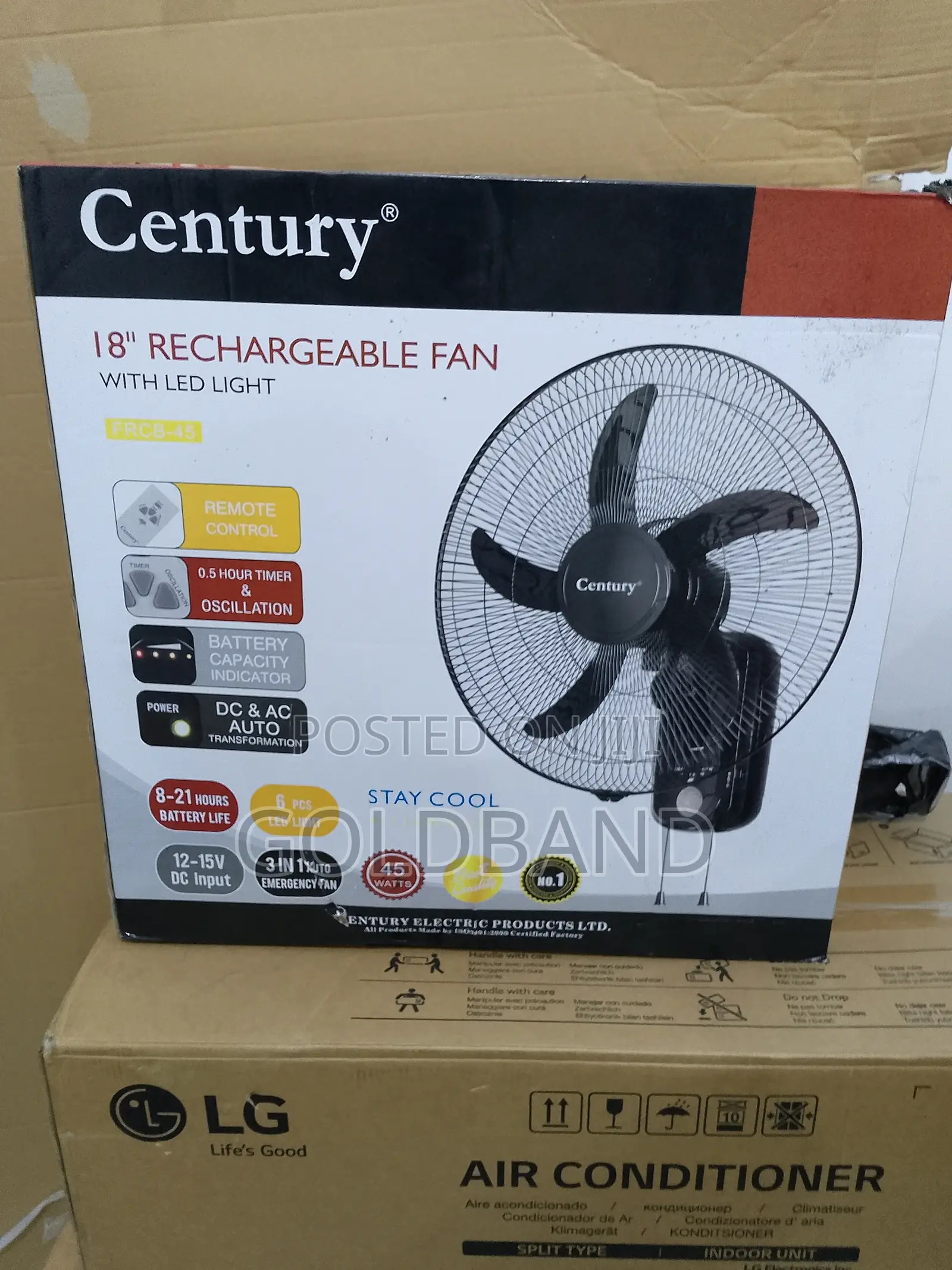 No Light? No Air? -Buy Century 18" Rechargeable Fan With Led