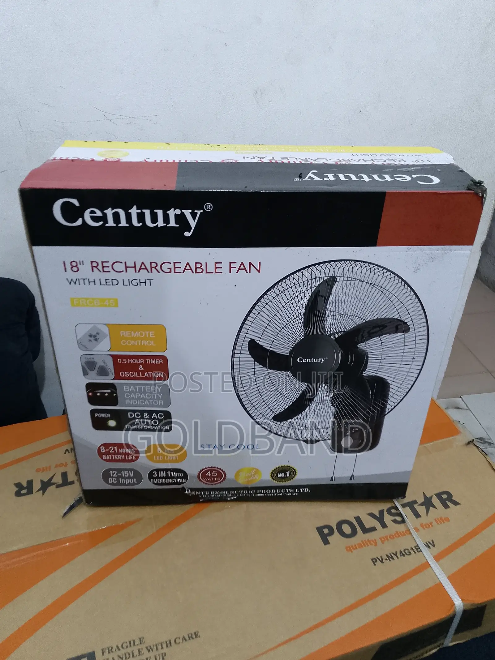 Beat the Heat Anytime With Century 18" Rechargeable Wall Fan