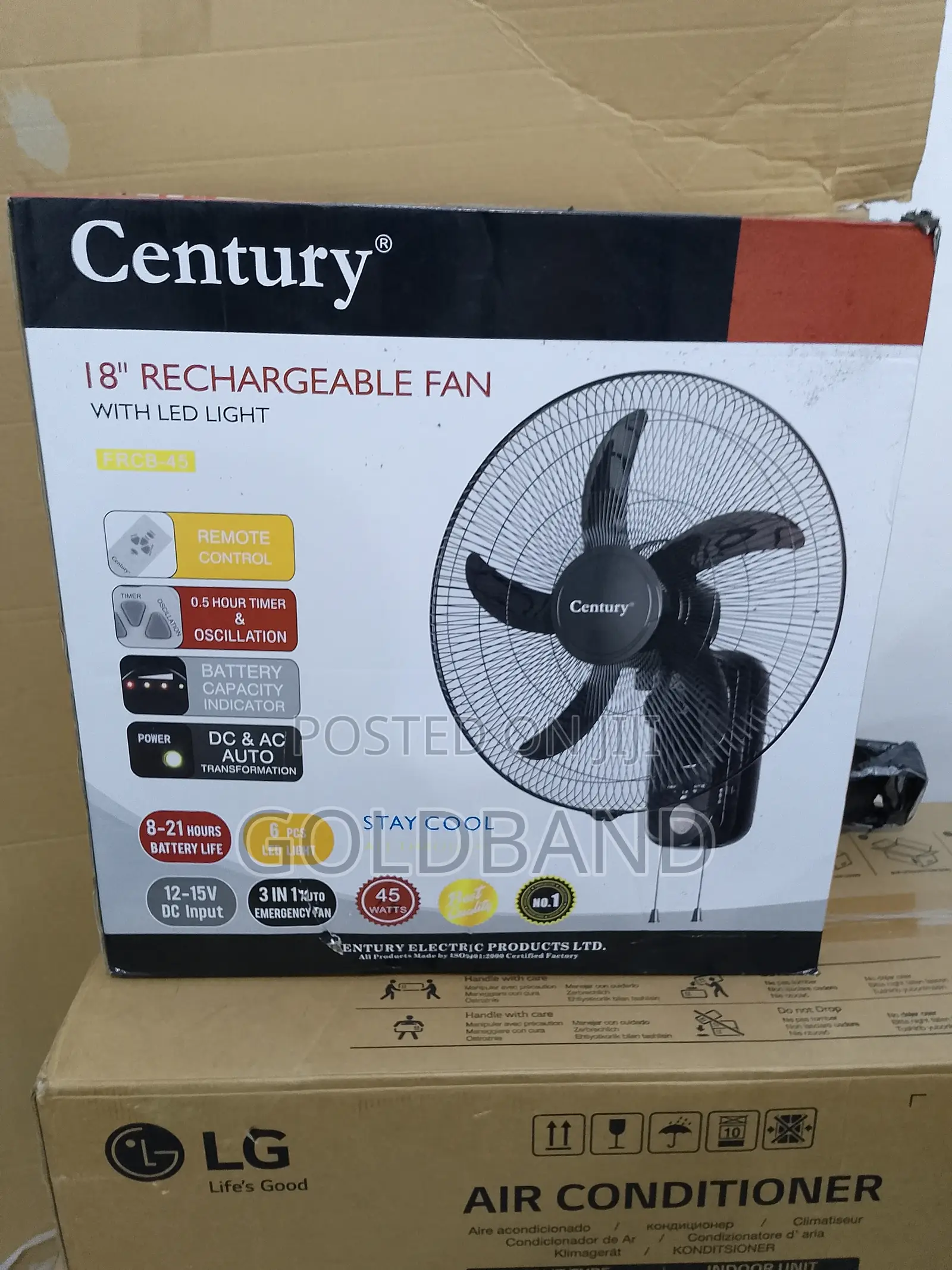 Beat the Heat Anytime With Century 18" Rechargeable Wall Fan