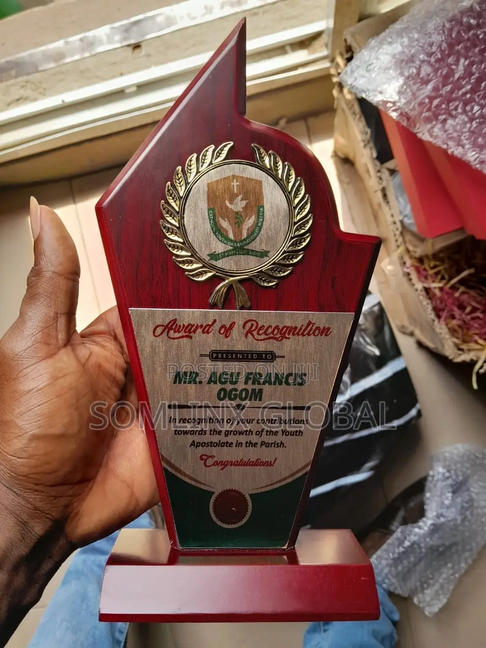 Wooden Award Plaque A31 14x26cm