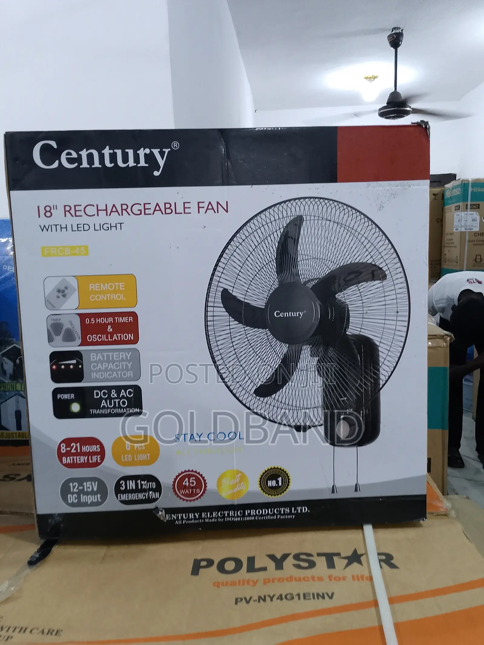 Sleek, Silent Smart– Century 18" Wall Fan With Led Light