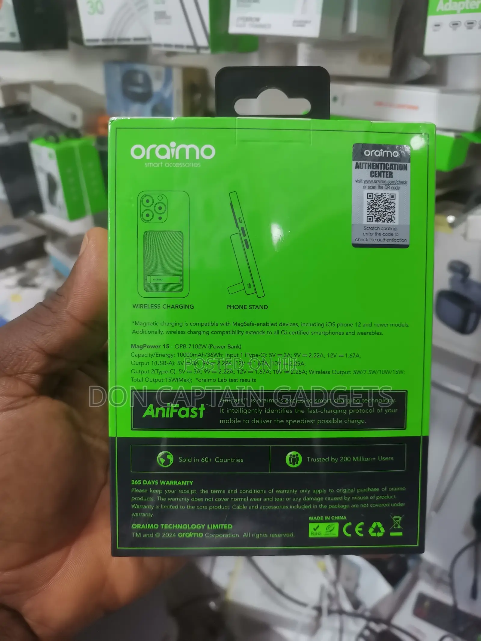 Oraimo Magpower 15 Magnetic Charge 10000mah 22.5w Opb-7102w