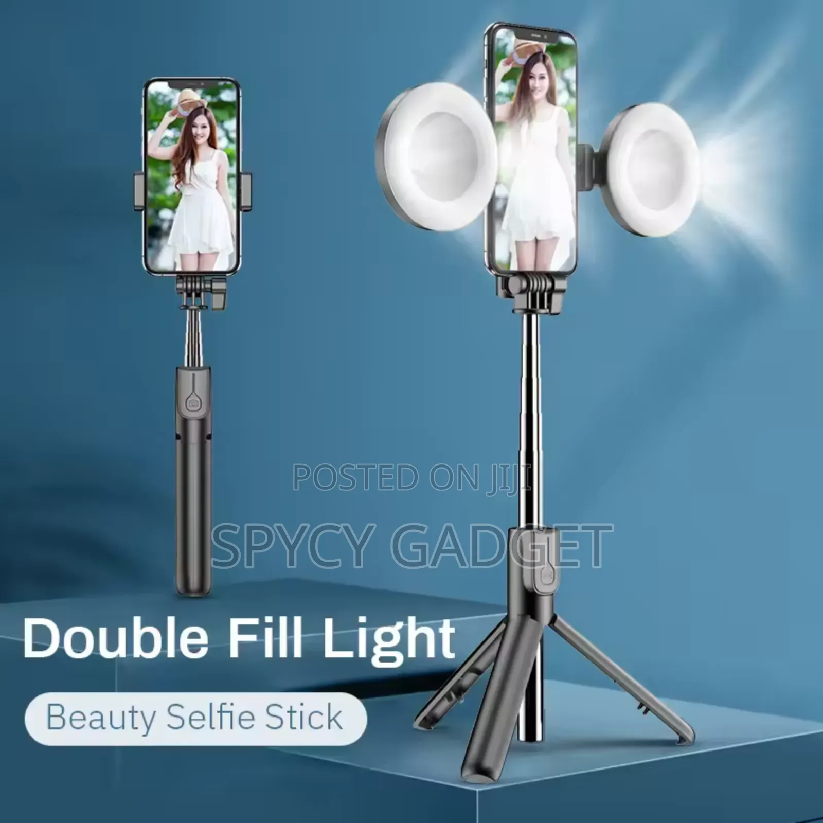 Mobile Selfie Stick Tripod With Double Led Light Remote