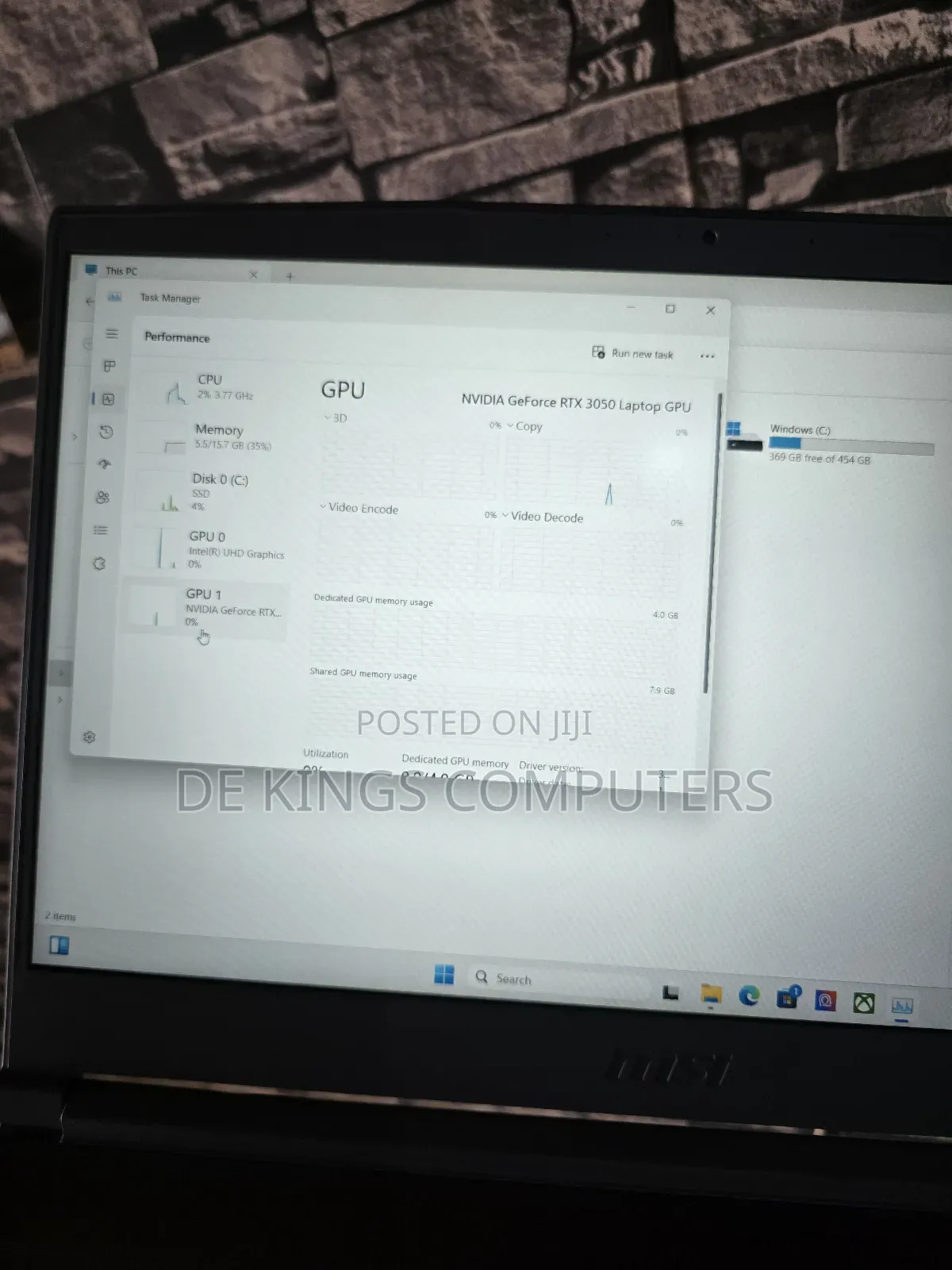 Laptop MSI 16GB Intel Core i5 SSD 512GB