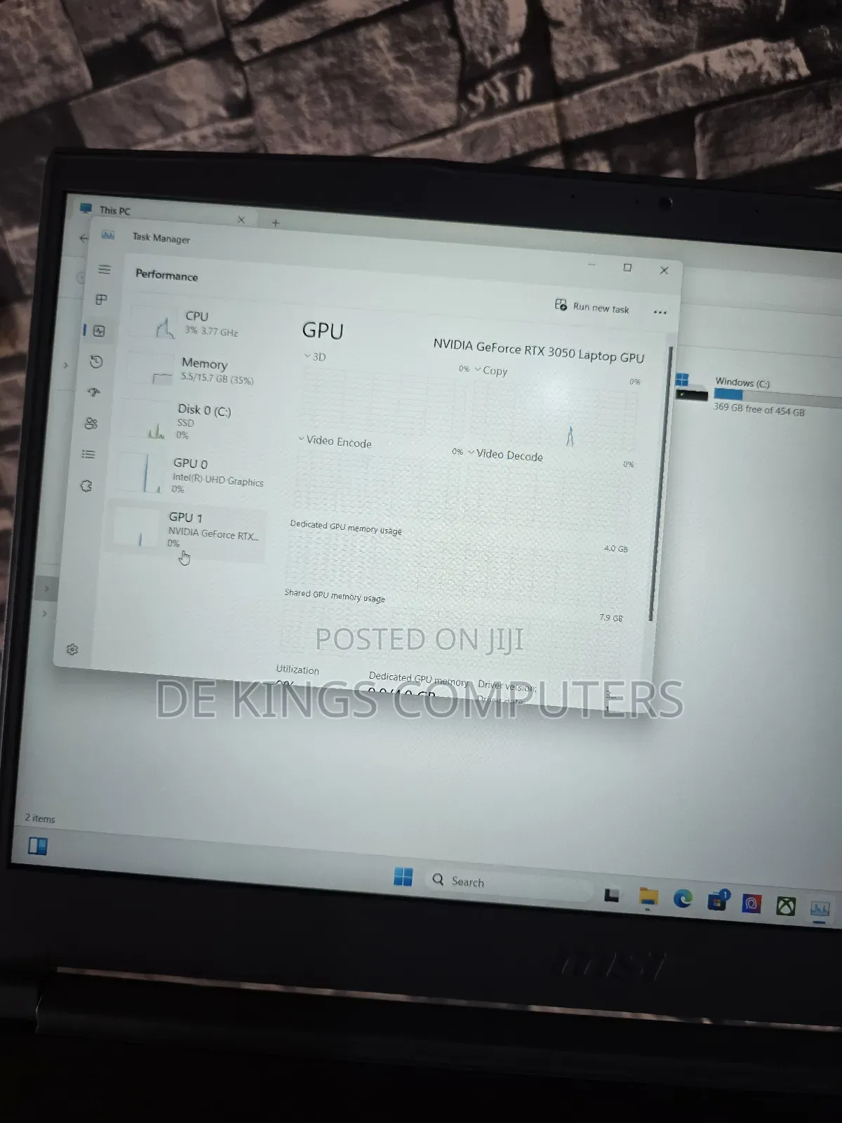 Laptop MSI 16GB Intel Core i5 SSD 512GB