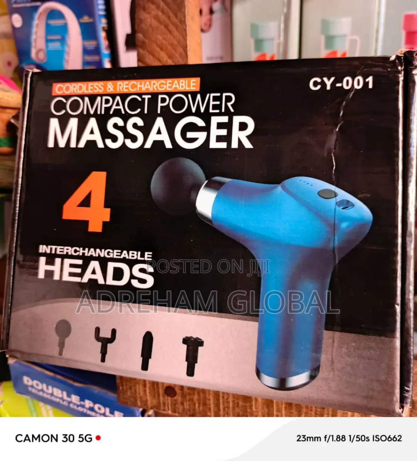 Compact Power Massager With 4 Interchangeable Head