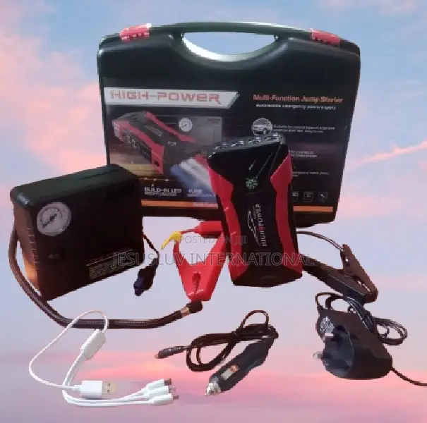 Portable Car Jump Starter With Pump Tyre Inflator 12v