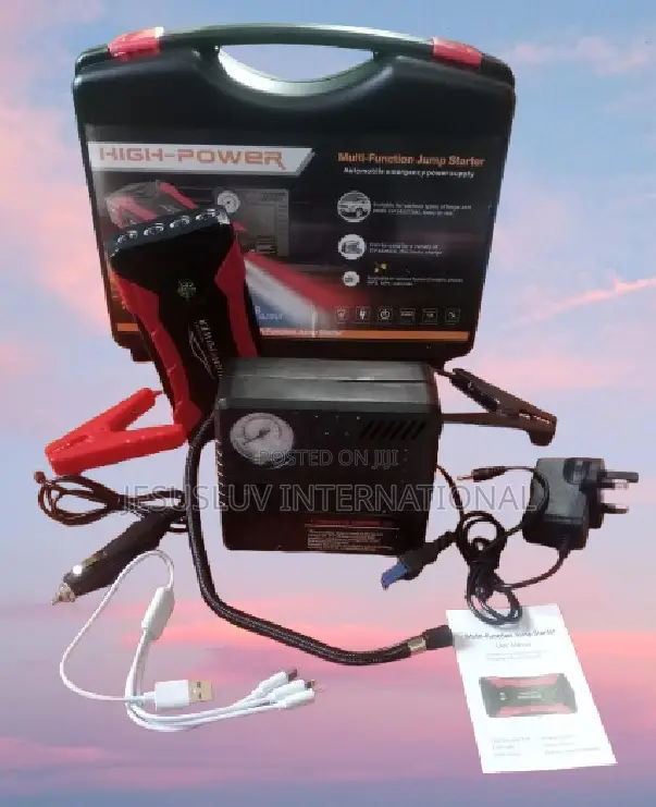 Portable Car Jump Starter With Pump Tyre Inflator 12v