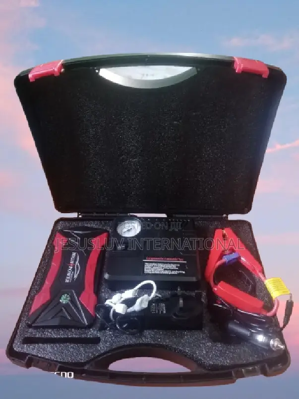 Portable Car Jump Starter With Pump Tyre Inflator 12v