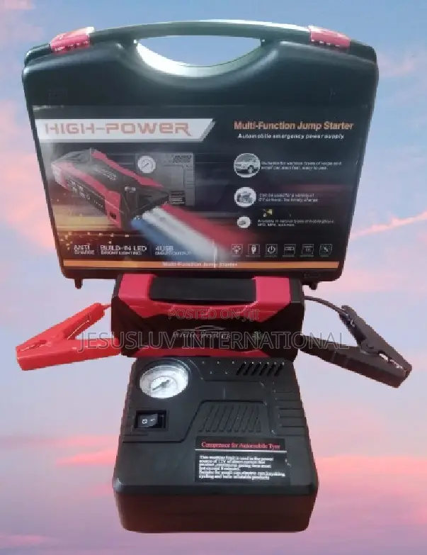Portable Car Jump Starter With Pump Tyre Inflator 12v