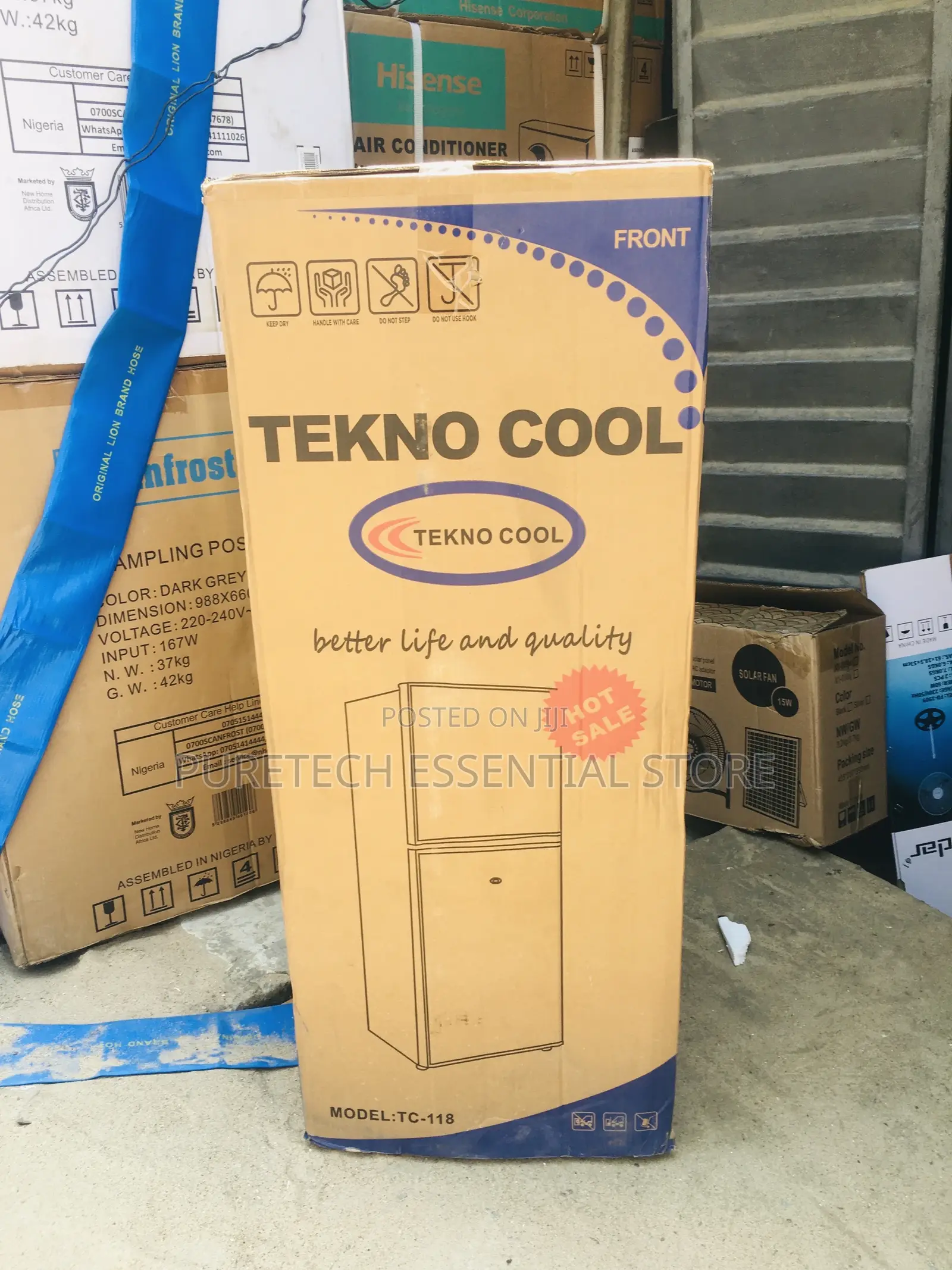 Original Tekno Cool 118l Double Door Fridge and Freezer