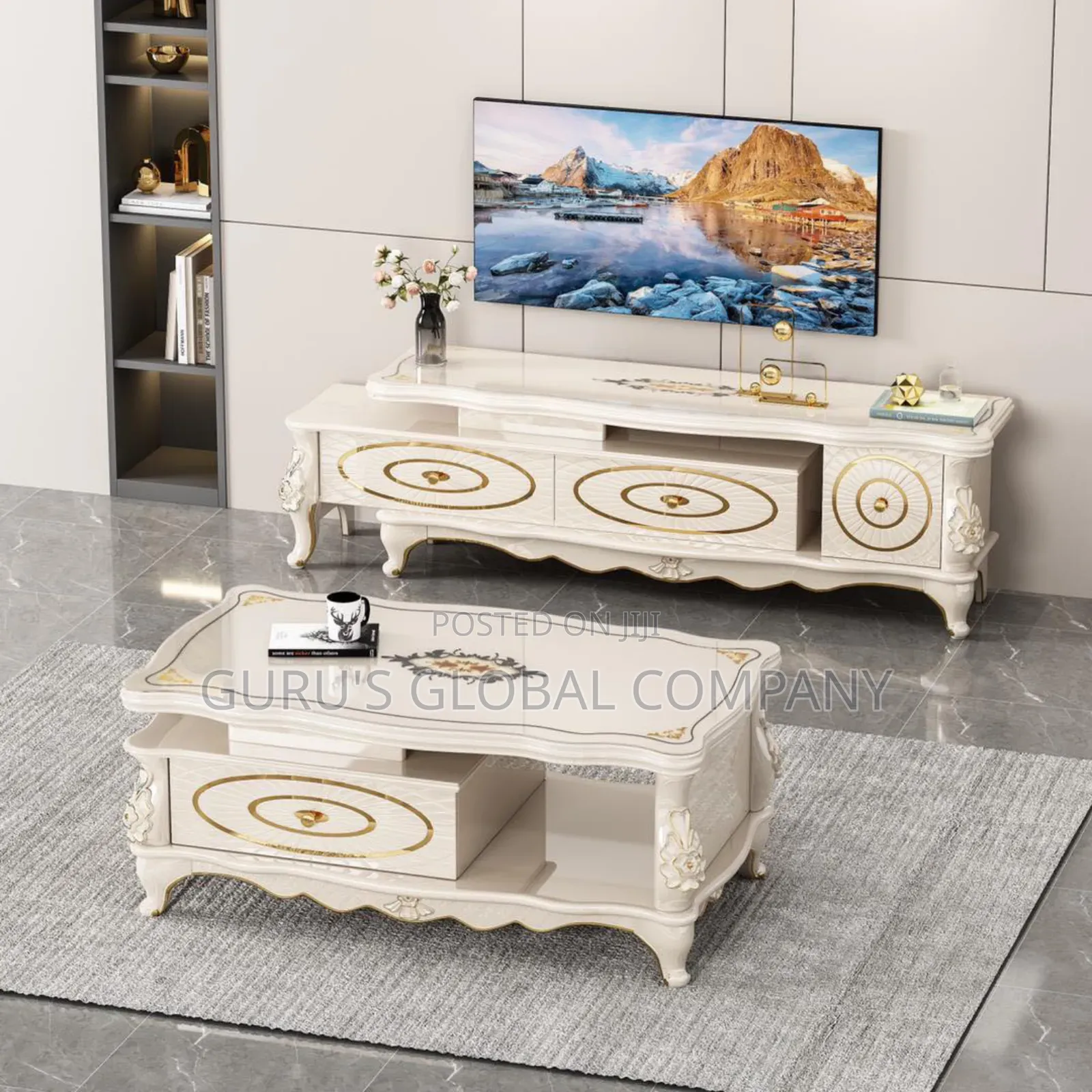 Foreign Royal Tv Stand and Center Table