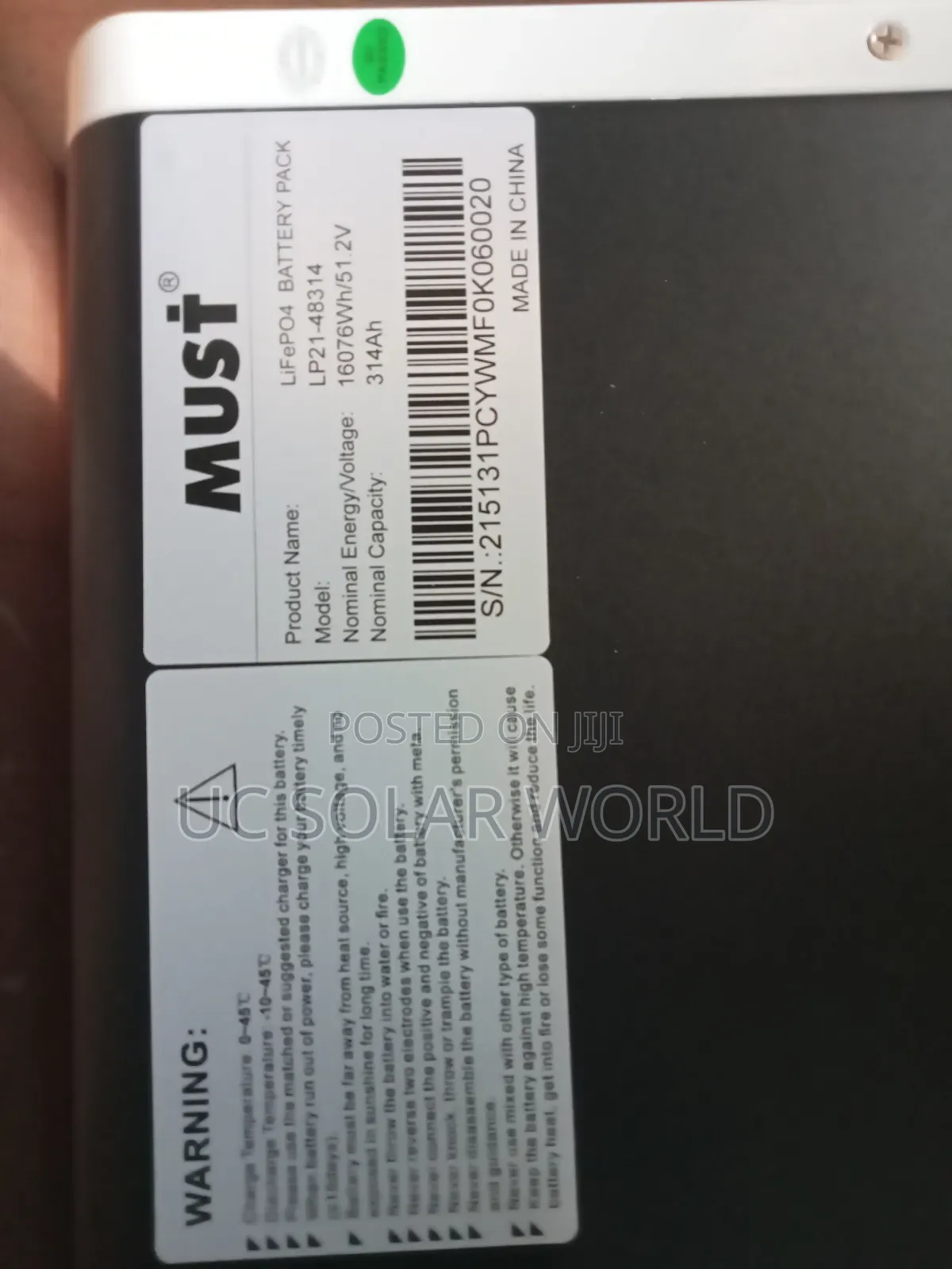 Must 16kwh Lithium Ion Battery